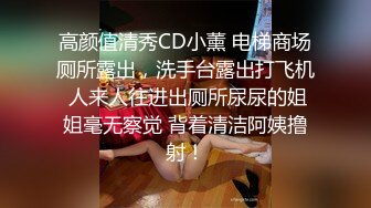 高颜值清秀CD小薰 电梯商场厕所露出，洗手台露出打飞机 人来人往进出厕所尿尿的姐姐毫无察觉 背着清洁阿姨撸射！